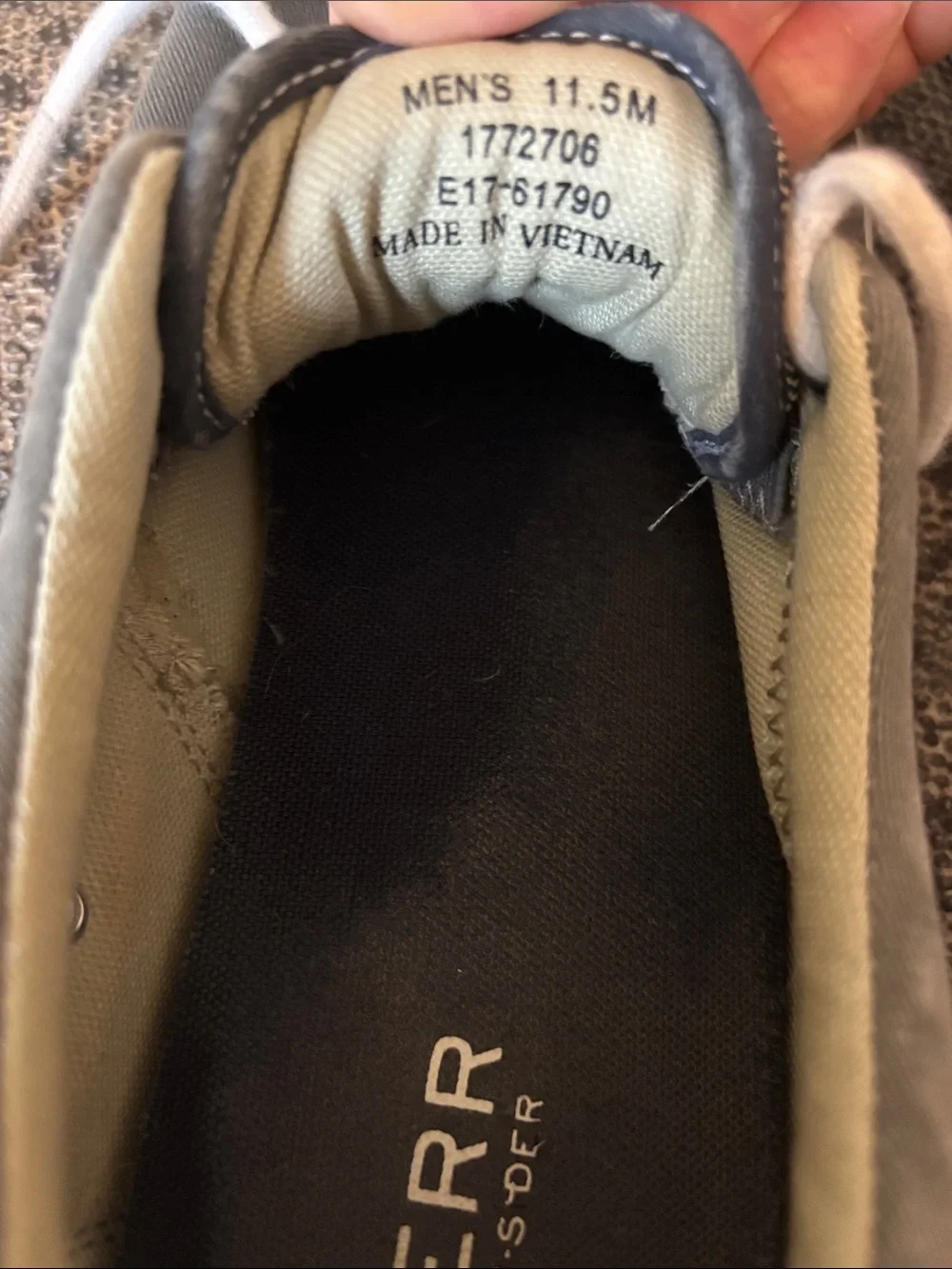 Sperry Top-Sider Men's Halyard CVO Canvas Sneakers Gray Size 11.5 Memory Foam
